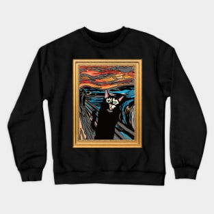 The Scream Cat Parody Funny Art Painting Crewneck Sweatshirt